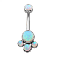 Titanium ASTM F136  Hypoallergenic Jewelry  Opal Belly Rings